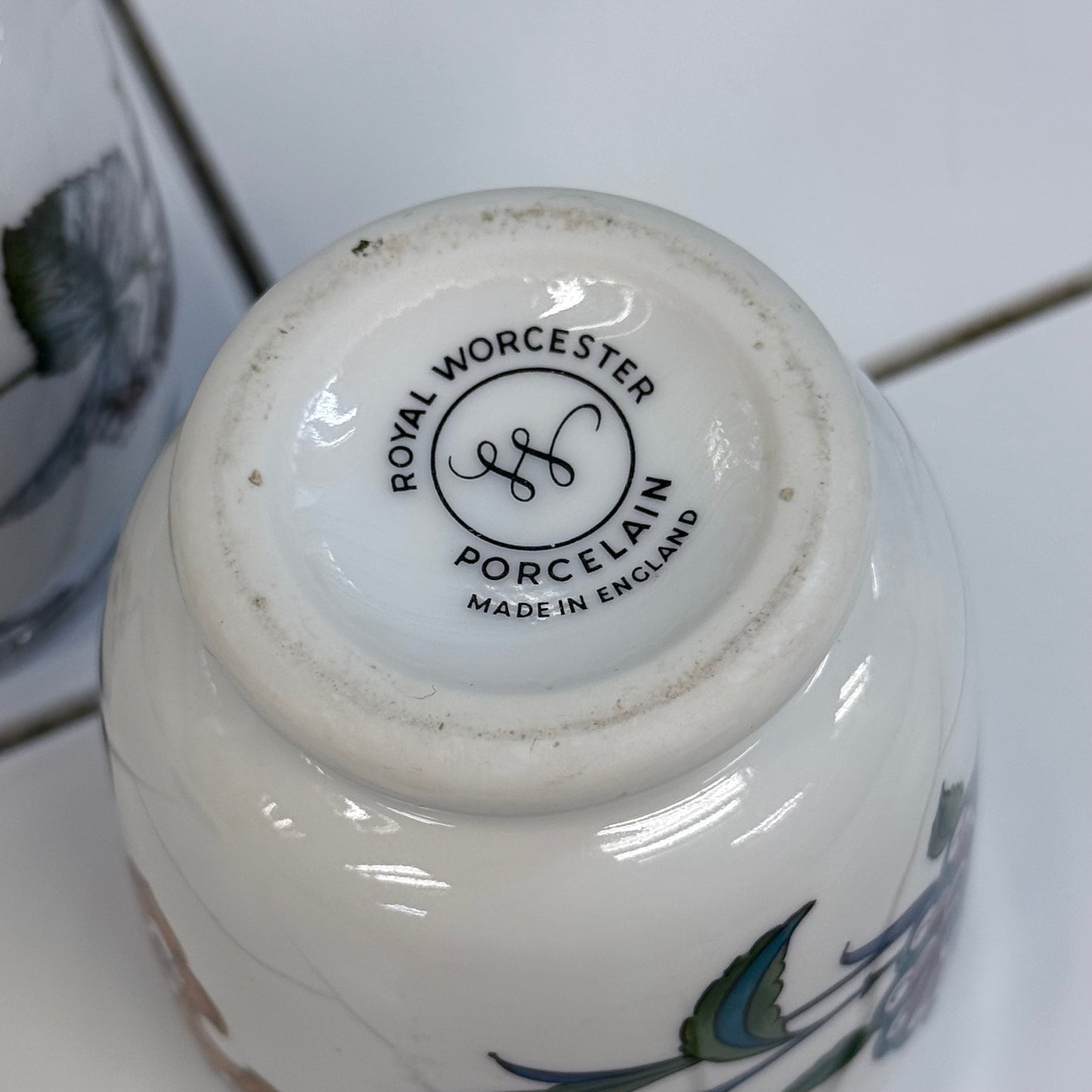 Royal Worcester Porcelain Egg Coddlers Set of 2 England 1970s