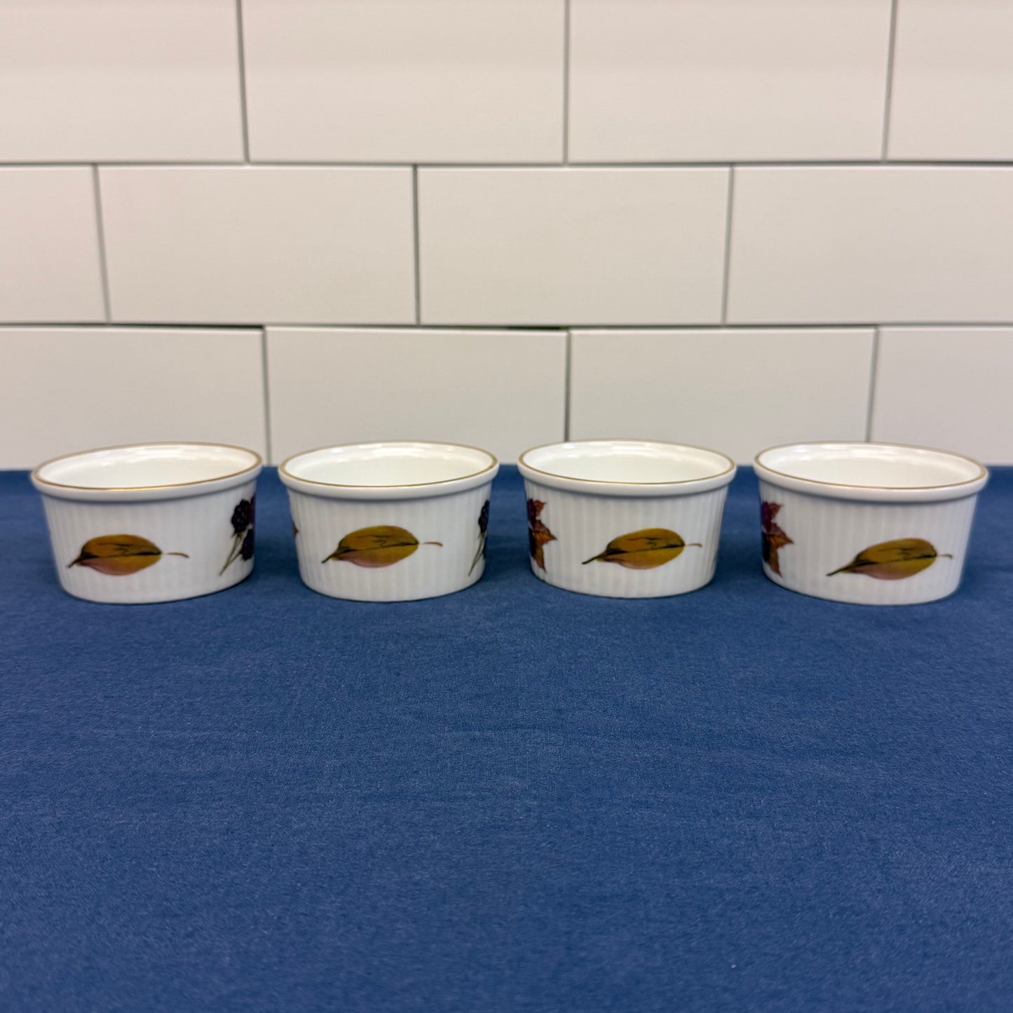 Royal Worcester Evesham Gold Ramekins  Set of 4  Vintage 1960s