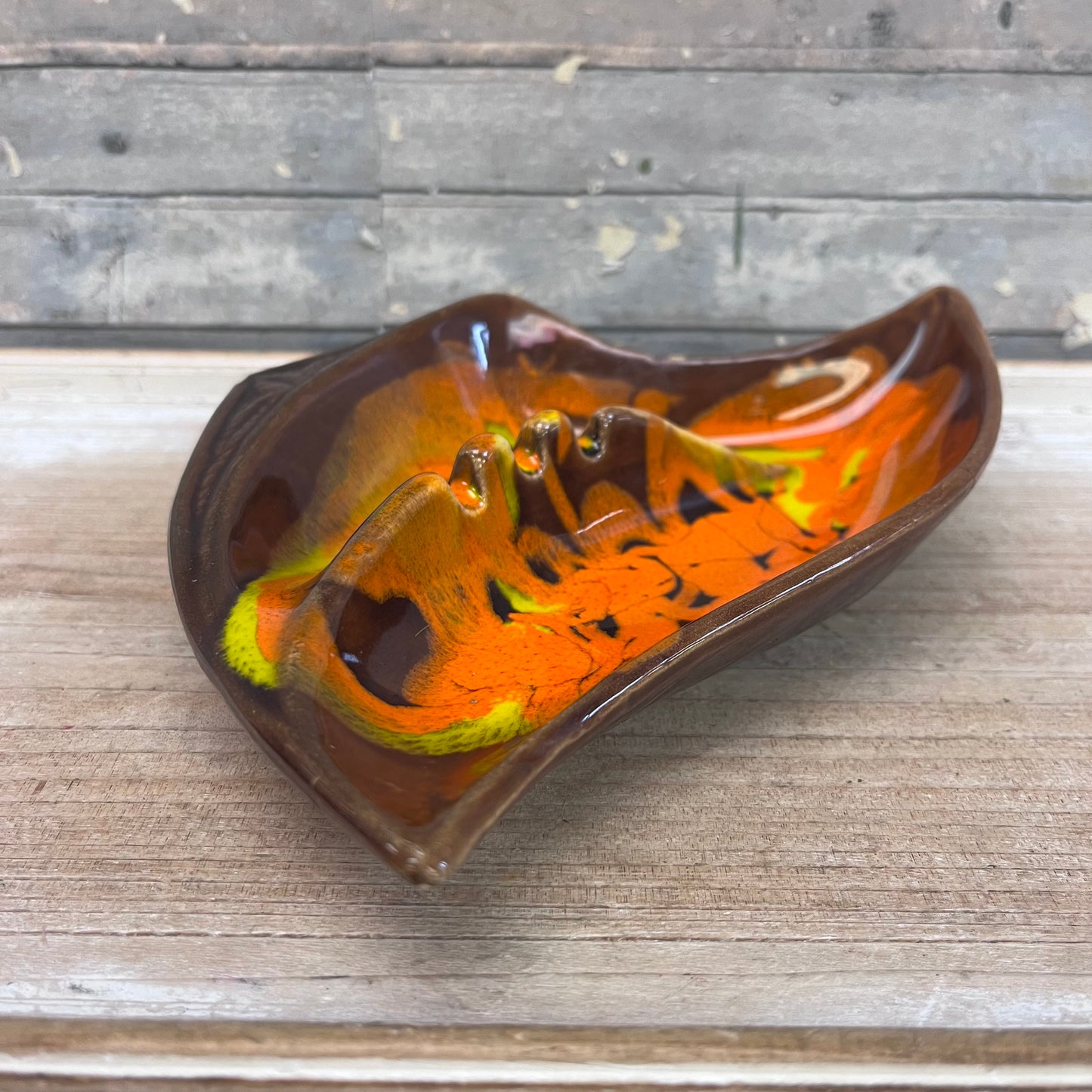 California Pottery Lava Swirl Glazed Dish, #2507, 1960s