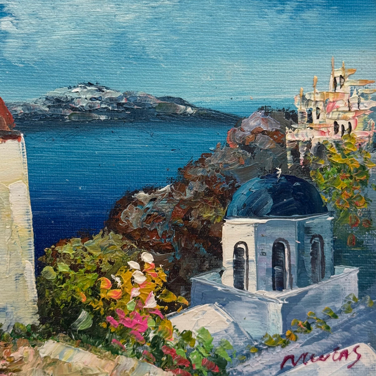 Original Oil Painting Mediterranean Coastal Scene Set