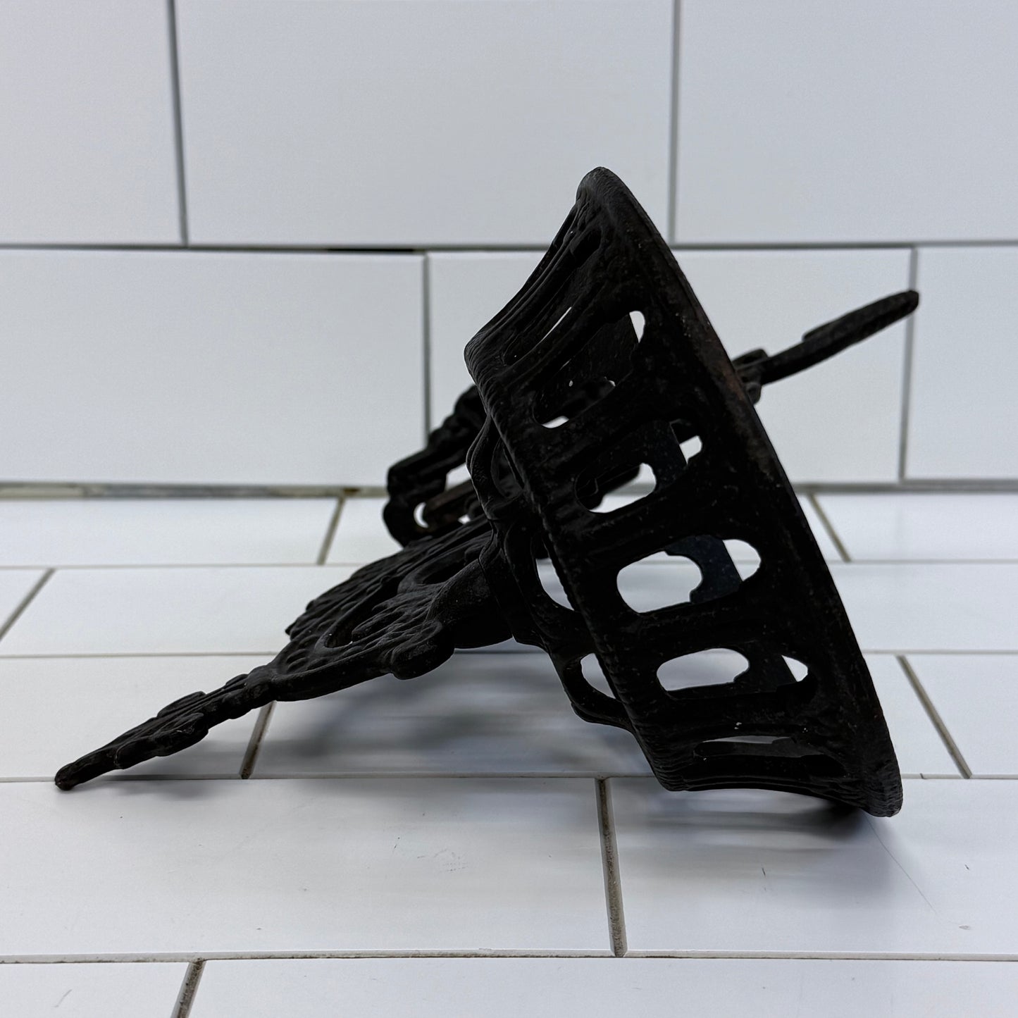Victorian Cast Iron Kerosene Oil Lamp Wall Bracket Holder