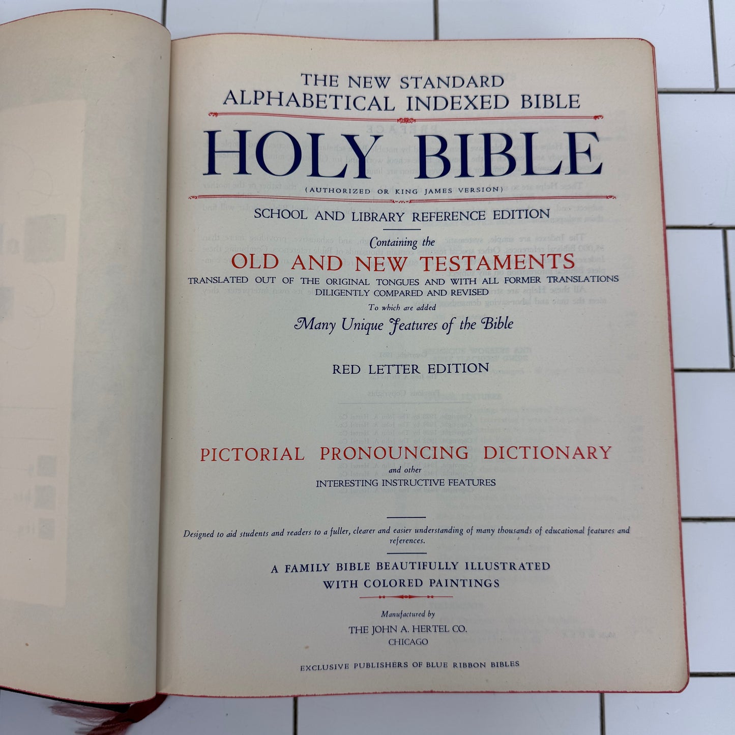Hertel Masonic Edition King James Holy Bible 1951 edition