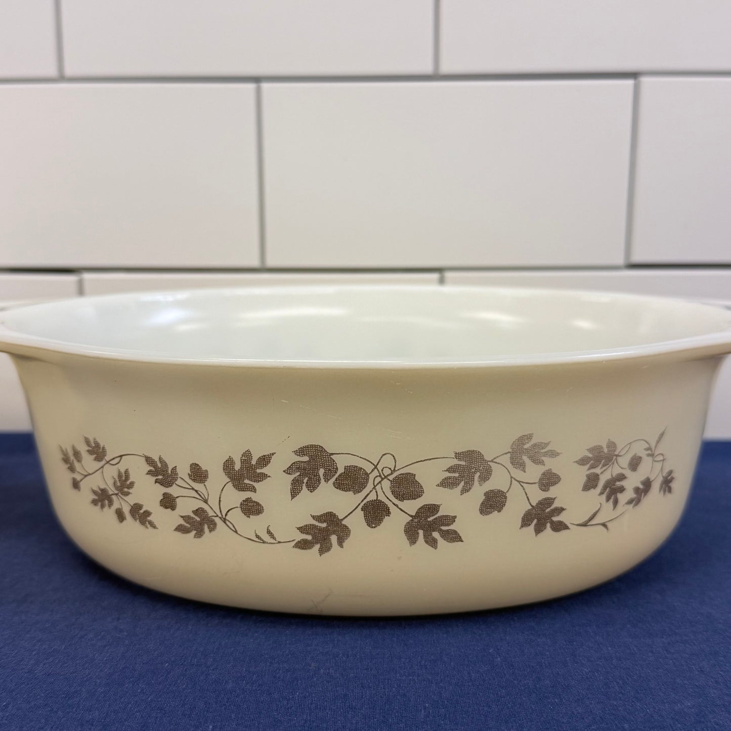 Pyrex Golden Acorn Casserole Dishes Set of 2 Vintage Glass