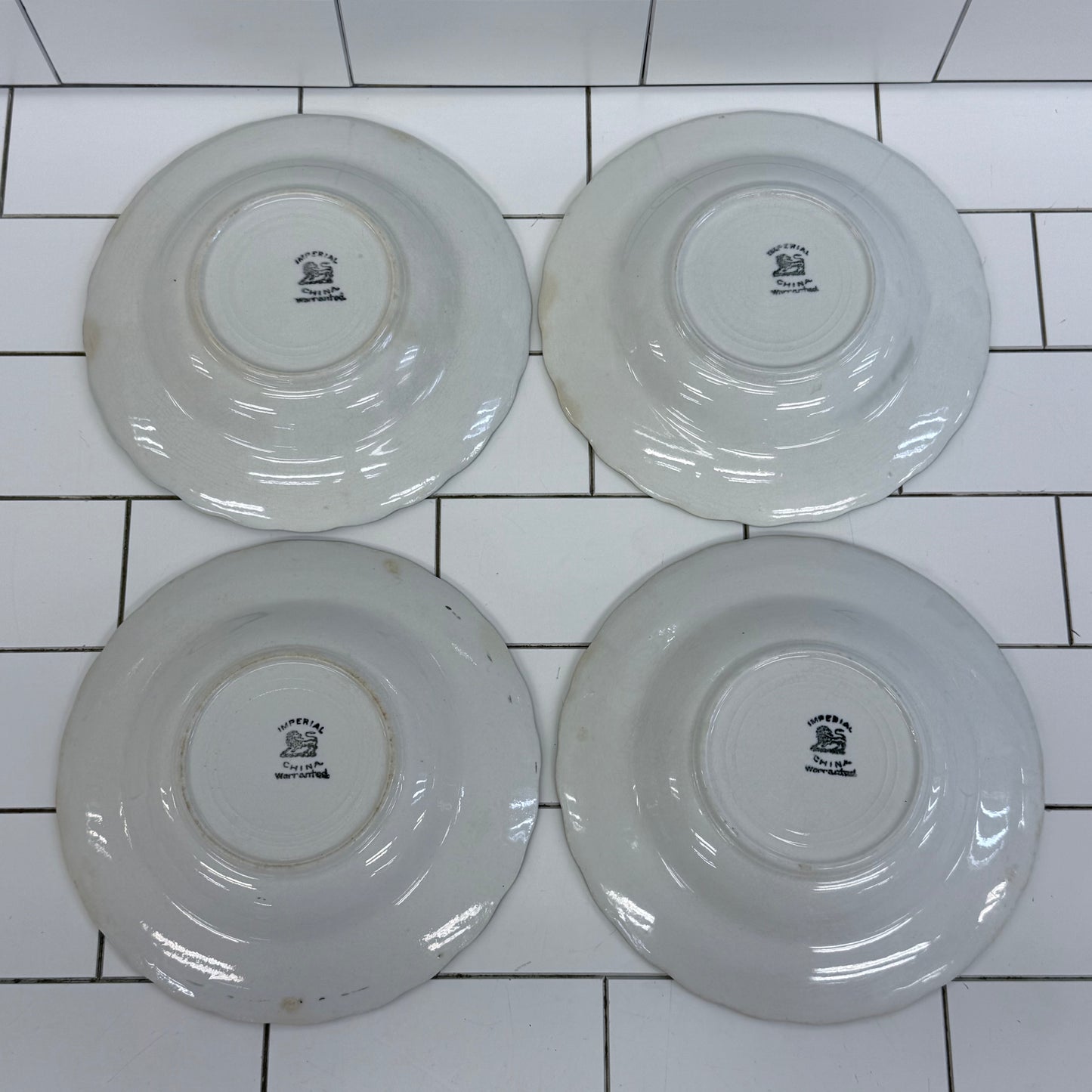 Empire Pottery Imperial China Soup Bowls Set of 4 Antique c.1890s