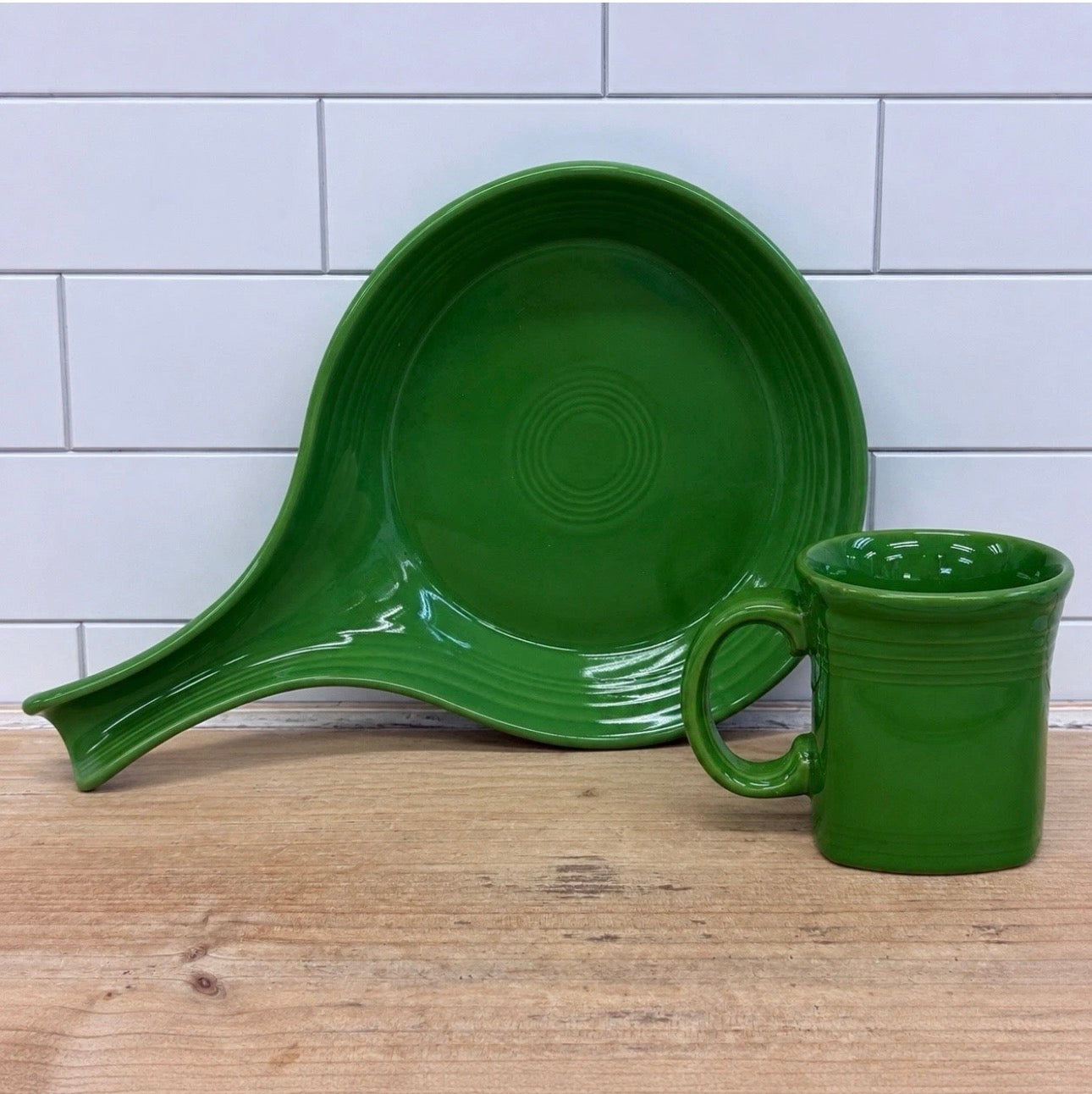 Homer Laughlin Fiesta Shamrock Mug & Skillet Baker Pair 2000s USA